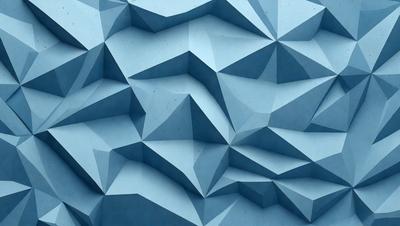 The primary subject of the image is a blue, geometric pattern. The setting is a blue background, and the visual style appears to be a digital art or illustration. The dominant colors are blue and white, creating a calm and soothing atmosphere.