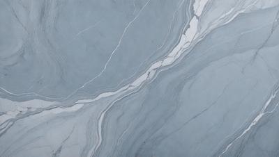 The primary subject of the image is a marble countertop with a blue and white pattern. The setting is a kitchen, and the visual style is a photo. The countertop has a blue and white marble pattern, and the overall atmosphere is elegant and sophisticated.