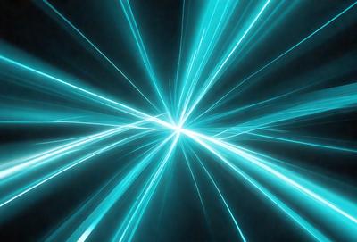 The primary subject of the image is a bright blue light, which appears to be a neon light or a light source with a blue hue. The light is shining through a blue background, creating a visually striking scene. The visual style of the image is a combination of a photo and digital art, as it captures the vibrant colors and light effects. The colors and mood of the image are predominantly blue, creating a sense of energy and dynamism.