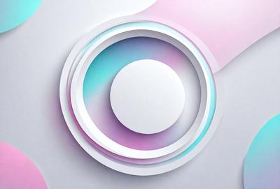 The primary subject of the image is a circle with a white center, which is the main object of focus. The circle is placed on a pink and blue background, creating a visually appealing contrast. The visual style of the image is digital art, as it appears to be a well-crafted and detailed design. The colors and mood of the image are vibrant and lively, with the pink and blue hues evoking a sense of warmth and energy.