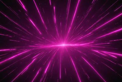 The primary subject of the image is a bright pink light, which appears to be a neon light or a lightning bolt. The light is the main focus of the image, and it is set against a dark background. The visual style of the image is a close-up of the light, which creates a striking contrast between the bright pink light and the surrounding darkness. The colors and mood of the image are predominantly pink, creating a vibrant and energetic atmosphere.