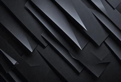 The primary subject of the image is a black and white patterned wall. The setting is a dark room with a black background. The visual style is a combination of a photo and digital art, creating a unique and intricate pattern. The dominant colors are black and white, giving the image a moody and dramatic atmosphere.