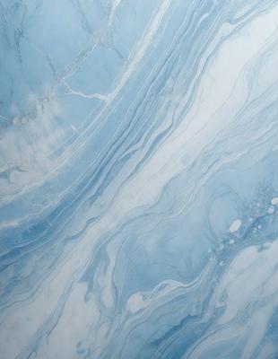 The primary subject of the image is a blue and white marbled wall. The setting is a room with a blue and white marbled wall as the main focus. The visual style is a photo of the marbled wall. The dominant colors are blue and white, creating a calm and soothing atmosphere.