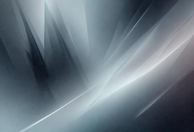 The primary subject of the image is a large, white, and blue abstract art piece. The setting is a dark background, which contrasts with the bright colors of the artwork. The visual style is a combination of digital art and illustration, creating a unique and eye-catching design. The dominant colors are white, blue, and gray, giving the artwork a modern and sophisticated appearance.