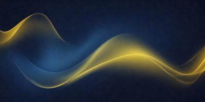 The primary subject of the image is a yellow and blue wave, which appears to be a digital art or illustration. The wave is set against a dark blue background, creating a striking contrast. The visual style of the image suggests that it is a creative and artistic representation of a wave, rather than a photo or a real-life scene. The dominant colors of the image are yellow and blue, which contribute to the overall mood and atmosphere of the piece.