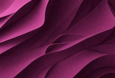 The primary subject of the image is a purple, pink, and white patterned wallpaper. The setting is a room with a purple wall, and the visual style is a close-up of the wallpaper. The colors and mood of the image are predominantly purple and pink, creating a warm and inviting atmosphere.