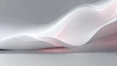 The primary subject of the image is a white, curved, and flowing object that resembles a piece of art or a sculpture. The setting is a white background, which provides a clean and minimalist appearance. The visual style is a combination of digital art and illustration, as the object appears to be a digital creation or a hand-drawn illustration. The colors and mood of the image are predominantly white, giving it a clean, minimalist, and serene atmosphere.