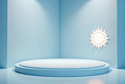 The primary subject of the image is a bed with a blue cover. The setting is a bedroom, and the visual style is a photo. The colors and mood of the image are predominantly blue, creating a calm and relaxing atmosphere.