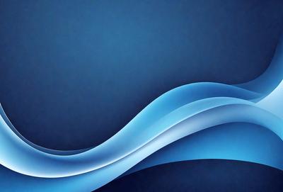 The primary subject of the image is a blue wave, which is the main focus of the scene. The setting is a blue background, which creates a visually appealing contrast with the wave. The visual style of the image is digital art, as it appears to be a digital illustration or a digital drawing. The dominant colors in the image are blue and white, giving it a calm and serene atmosphere.