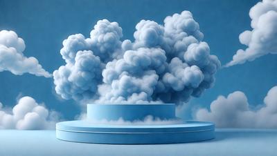 The primary subject of the image is a blue cloud, which is the main object, scene, or focus of the image. The setting/background features a blue sky, which is the environment, backdrop, or surface visible in the image. The visual style of the image is digital art, as it is a digital illustration of a cloud. The colors and mood of the image are predominantly blue, creating a calm and serene atmosphere.