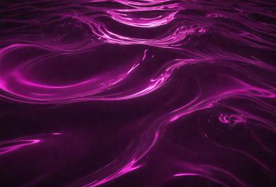 The primary subject of the image is a purple water surface, which appears to be a digital art or illustration. The setting is a dark, purple-colored environment, possibly a night scene. The visual style is artistic and creative, with the purple water surface being the main focus of the image. The colors and mood of the image are predominantly purple, creating a moody and atmospheric scene.