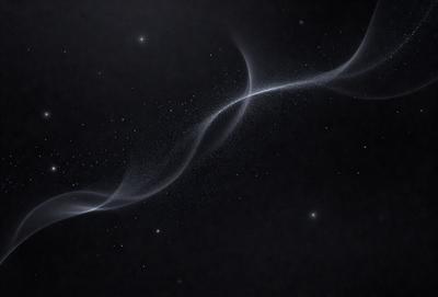 The primary subject of the image is a swirling, curved, and flowing pattern, which appears to be a digital art or illustration. The setting is a dark, star-filled sky, creating a sense of depth and contrast. The visual style is modern and artistic, with the swirling pattern as the main focus. The colors and mood of the image are predominantly dark, with the swirling pattern and the stars in the background providing a sense of movement and dynamism.