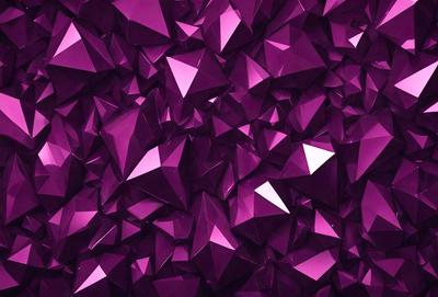 The primary subject of the image is a purple geometric pattern, which is the main focus of the image. The setting is a purple background, and the visual style is a digital art or illustration. The dominant colors in the image are purple and pink, creating a vibrant and lively atmosphere.