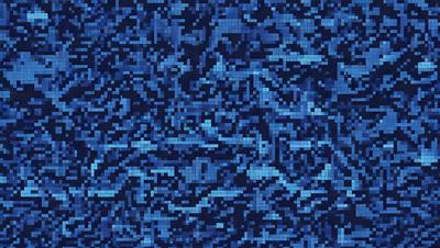 The primary subject of the image is a blue, pixelated background. The setting is a digital artwork, featuring a blue and white color scheme. The visual style is a combination of digital art and a blue pattern, creating a unique and intriguing atmosphere.