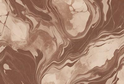 The image features a brown and white marbled surface, which appears to be a stone or a marble-like material. The surface has a unique and intricate pattern, giving it a natural and textured appearance. The primary subject of the image is the marbled surface, which serves as the main focus of the image. The setting or background is the marbled surface itself, and the visual style is a close-up of the marbled material. The colors and mood of the image are predominantly brown and white, with a sense of natural beauty and elegance.