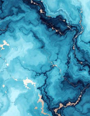 The primary subject of the image is a blue and black swirling pattern, which appears to be a piece of art or a decorative design. The setting is a blue background, which complements the vibrant colors of the pattern. The visual style is a combination of artistic expression and digital design, creating a unique and eye-catching piece. The dominant colors are blue and black, with the blue background providing a striking contrast to the swirling pattern. The overall atmosphere of the image is dynamic and visually engaging.