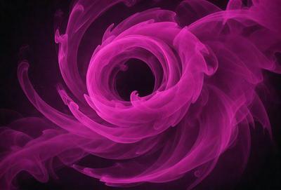 The primary subject of the image is a purple spiral, which appears to be a digital art or illustration. The setting is a dark background, which contrasts with the purple spiral. The visual style is a combination of digital art and illustration, creating a unique and intriguing image. The colors and mood of the image are predominantly purple, giving it a mysterious and captivating atmosphere.