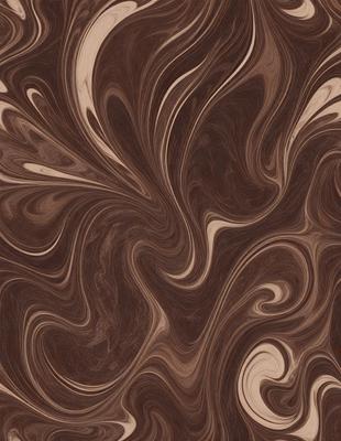 The primary subject of the image is a close-up of a wooden surface with a swirling pattern. The setting is a wooden table, and the visual style appears to be a combination of a photo and a digital art or illustration. The dominant colors are brown and black, creating a rich and textured atmosphere.