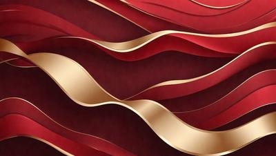 The primary subject of the image is a red and gold swirl pattern. The setting is a red background, and the visual style appears to be a digital art or illustration. The dominant colors are red and gold, creating a bold and vibrant atmosphere.