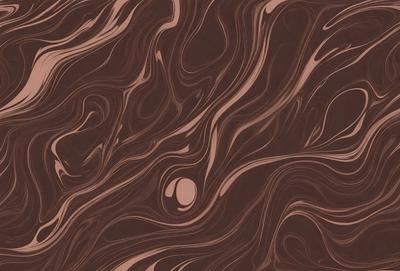 The primary subject of the image is a close-up of a wooden surface with a swirling pattern. The setting is a wooden table, and the visual style is a combination of a photo and a drawing. The colors and mood of the image are predominantly brown, giving it a warm and natural atmosphere.