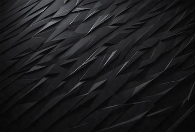 The primary subject of the image is a black and white patterned wall. The setting is a dark room, and the visual style appears to be a combination of a photo and digital art. The dominant colors are black and white, creating a moody atmosphere.