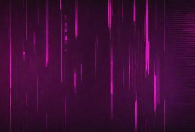 The primary subject of the image is a purple background with a pattern of pink and purple streaks. The setting appears to be a dark room, and the visual style is a combination of digital art and illustration. The dominant colors in the image are purple and pink, creating a moody and artistic atmosphere.