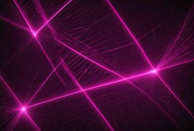 The primary subject of the image is a pink neon light pattern. The setting is a dark background, which contrasts with the bright pink light. The visual style is a digital art or illustration, as the light pattern is created using a computer or digital device. The colors and mood of the image are predominantly pink, creating a vibrant and energetic atmosphere.