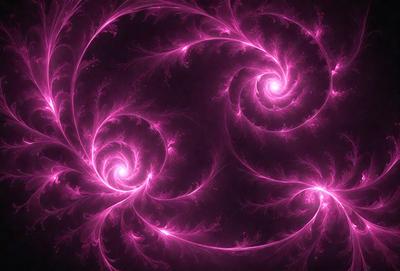 The primary subject of the image is a pink spiral pattern, which is the main object, scene, or focus of the image. The setting or background is a dark purple background, which adds to the overall atmosphere. The visual style of the image is a digital art or illustration, as it is a digital creation. The dominant colors in the image are pink and purple, creating a vibrant and visually appealing scene.