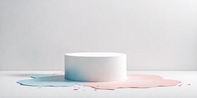 The primary subject of the image is a white, round, and flat object, which appears to be a piece of art or a decorative item. The setting is a white background, which provides a clean and minimalist appearance. The visual style is a combination of photo and digital art, creating a unique and artistic representation. The colors and mood of the image are predominantly white, which gives it a clean, minimalist, and serene atmosphere.