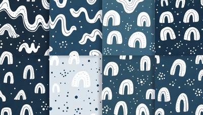 The primary subject of the image is a collection of six different colored toothbrushes. The toothbrushes are arranged in a pattern, with each toothbrush having a unique color. The setting is a blue background, which provides a contrasting and visually appealing backdrop for the toothbrushes. The visual style of the image is a combination of digital art and illustration, as the toothbrushes are depicted in a creative and artistic manner. The colors and mood of the image are vibrant and lively, with the different colors of the toothbrushes creating a sense of fun and playfulness.