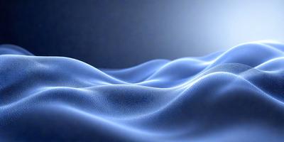 The primary subject of the image is a blue, textured surface that resembles a wave or a ripple. The setting is a dark blue background, which contrasts with the blue surface. The visual style is a digital art or illustration, as the surface appears to be a digital creation. The colors and mood of the image are predominantly blue, creating a calm and serene atmosphere.