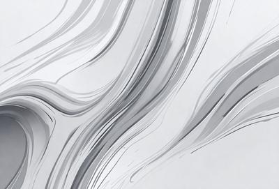 The primary subject of the image is a large, abstract painting of a wave. The setting is a white background, which provides a clean and minimalist appearance. The visual style is a combination of digital art and illustration, creating a unique and artistic representation of the wave. The dominant colors in the painting are shades of gray, which contribute to the overall mood of the piece.