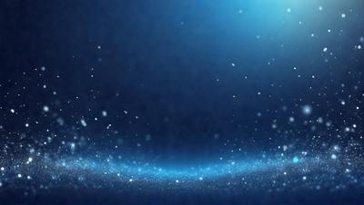 The primary subject of the image is a blue, star-filled sky. The setting is a dark, starry night with a few stars scattered throughout the sky. The visual style is a digital art or illustration, creating a sense of depth and beauty. The colors and mood are predominantly blue, with a few white stars adding contrast and a sense of wonder to the scene.