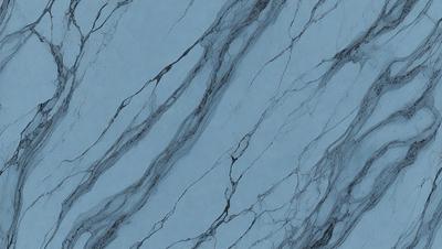 The primary subject of the image is a marble-like surface with a blue background. The setting appears to be a bathroom, as the surface is a large tiled wall. The visual style is a close-up of the marble-like surface, which gives the image a realistic and textured appearance. The colors and mood of the image are predominantly blue, creating a calm and serene atmosphere.