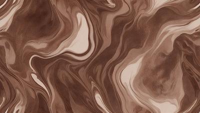 The primary subject of the image is a brown and white patterned wallpaper. The setting is a room with a brown and white wallpapered wall. The visual style is a close-up of the wallpaper, showcasing its intricate design. The dominant colors are brown and white, creating a warm and earthy atmosphere.