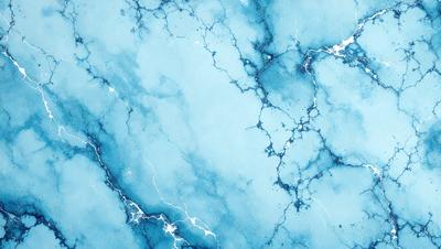 The primary subject of the image is a blue and white marbled wall. The setting is a room with a blue and white marbled wall, which serves as the background. The visual style is a photo, capturing the intricate patterns and textures of the marbled wall. The dominant colors are blue and white, creating a calm and soothing atmosphere.
