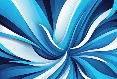 The primary subject of the image is a blue and white swirl pattern. The setting is a blue background, and the visual style appears to be a digital art or illustration. The dominant colors are blue and white, creating a calming and soothing atmosphere.