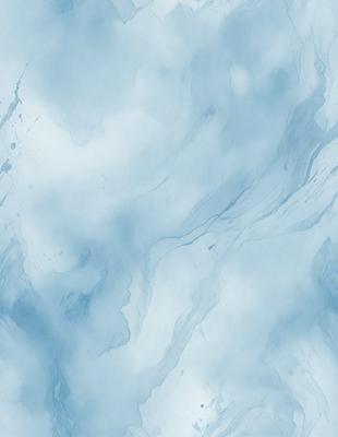 The primary subject of the image is a blue and white marble-like surface, which appears to be a wall or a countertop. The setting is a room with a cloudy sky visible in the background. The visual style is a combination of a photo and digital art, creating a unique and artistic representation of the marble surface. The colors and mood of the image are predominantly blue and white, giving it a calm and serene atmosphere.