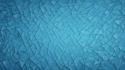 The primary subject of the image is a blue wall with a pattern of triangles. The setting is a room with a blue background, and the visual style appears to be a digital art or illustration. The dominant colors are blue and white, creating a calm and soothing atmosphere.