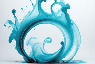 The primary subject of the image is a blue and white swirl, which appears to be a painting or a digital artwork. The setting is a white background, which provides a clean and uncluttered environment for the swirl to stand out. The visual style is a combination of painting and digital art, creating a unique and eye-catching piece. The dominant colors are blue and white, which evoke a sense of calmness and tranquility.
