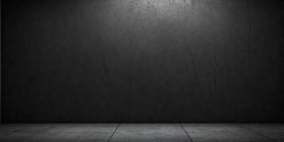 The primary subject of the image is a black wall with a gray background. The setting is a dark room, and the visual style is a black and white photo. The dominant colors are black and gray, creating a moody atmosphere.