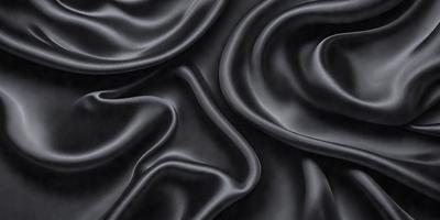 The primary subject of the image is a close-up of a black fabric, possibly a piece of clothing or a curtain. The setting is a dark background, which emphasizes the fabric's texture and pattern. The visual style is a black and white photo, giving the image a classic and timeless appearance. The colors and mood are predominantly dark and moody, with the black fabric serving as the focal point of the image.