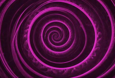 The primary subject of the image is a purple spiral, which appears to be a digital art or illustration. The spiral is set against a purple background, creating a visually striking and unique visual style. The colors and mood of the image are predominantly purple, giving it a calming and artistic atmosphere.