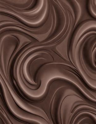 The primary subject of the image is a close-up of a chocolate-colored pattern, which appears to be a swirling design. The setting is a surface with a chocolate-colored pattern, possibly a wall or a piece of art. The visual style of the image is a close-up of the chocolate pattern, which gives it a detailed and intricate appearance. The colors and mood of the image are predominantly brown and rich, creating a warm and inviting atmosphere.