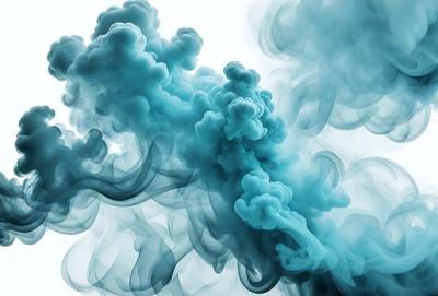 The primary subject of the image is a blue cloud, which is the main object, scene, or focus of the image. The setting or background is a white surface, which provides a clean and minimalistic backdrop for the cloud. The visual style of the image is a digital art or illustration, as it appears to be a computer-generated or digitally created image. The dominant colors in the image are blue and white, creating a calm and serene atmosphere.