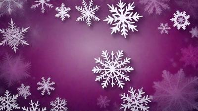 The primary subject of the image is a purple background with white snowflakes scattered across it. The snowflakes are arranged in various positions, creating a visually appealing and festive scene. The visual style of the image is a combination of digital art and illustration, as the snowflakes are carefully placed and the overall composition is well-executed. The colors and mood of the image are predominantly purple and white, giving it a calm and serene atmosphere.