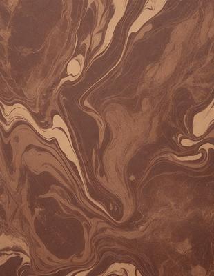 The primary subject of the image is a brown, swirling pattern on a surface. The setting appears to be a close-up of the pattern, possibly on a wall or a piece of art. The visual style suggests that the image is a photo or a digital art piece, as it captures the intricate details of the swirling pattern. The colors and mood of the image are dominated by the brown hues, creating a warm and earthy atmosphere.