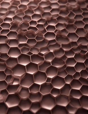 The primary subject of the image is a close-up of a copper-colored surface, which appears to be a patterned or textured material. The setting is a room with a wall that features this unique material. The visual style of the image is a close-up, which emphasizes the intricate details of the copper surface. The colors and mood of the image are warm and inviting, with the copper color evoking a sense of luxury and sophistication.