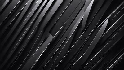 The primary subject of the image is a black and white pattern, which appears to be a close-up of a metal surface. The setting is a black background, which contrasts with the pattern. The visual style is a combination of a photo and a digital art, illustration, or drawing. The colors and mood of the image are predominantly black and white, giving it a modern and minimalist appearance.