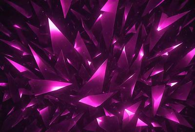 The primary subject of the image is a purple, pink, and white geometric pattern. The setting is a dark background, which contrasts with the bright colors of the pattern. The visual style is a combination of digital art and illustration, creating a unique and eye-catching design. The dominant colors in the image are purple, pink, and white, giving the overall atmosphere a vibrant and lively feel.